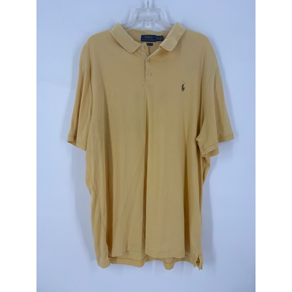 Polo Ralph Lauren Mens Classic Fit Yellow Short Sleeve Polo Shirt XXL